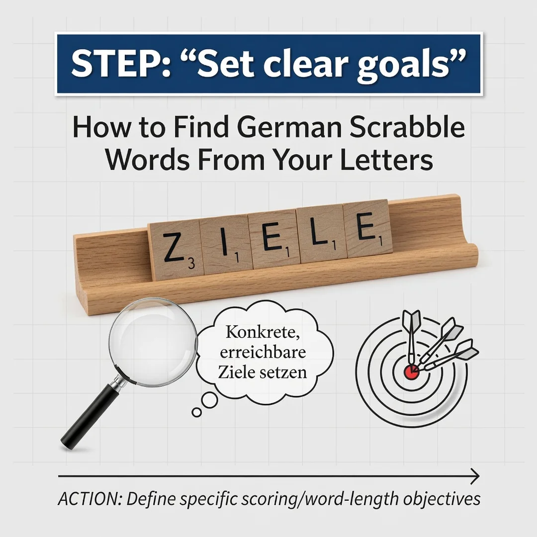 Step 3: Illustration for step: Set clear goals related to How to Find German Scrabble Words From Your Letter
