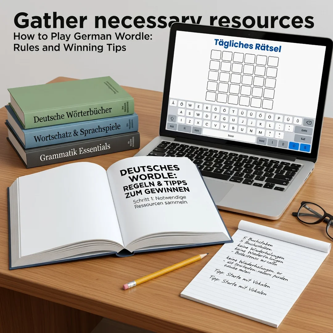 Step 4: Illustration for step: Gather necessary resources related to How to Play German Wordle: Rules and Wi