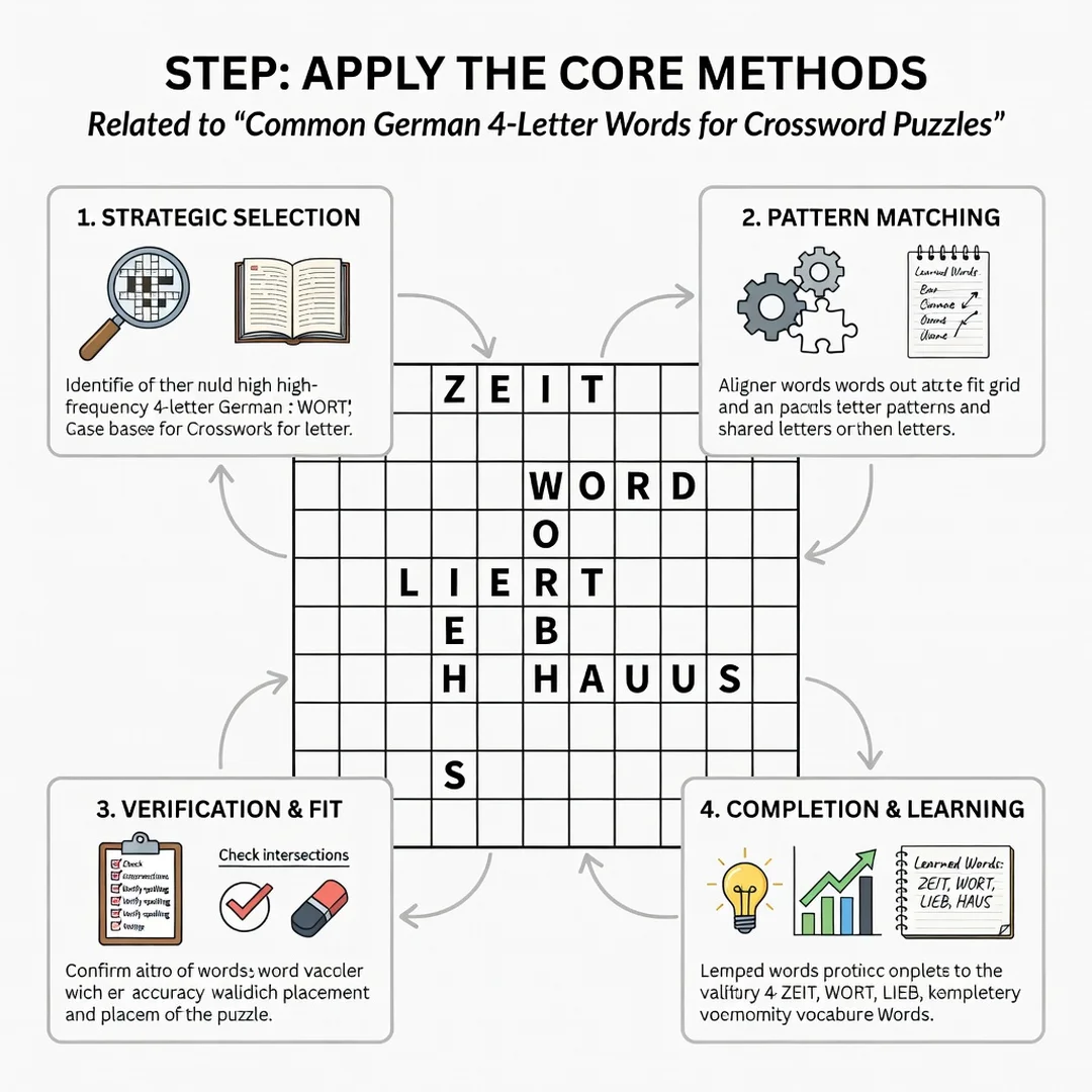 Step 5: Illustration for step: Apply the core methods related to Common German 4-Letter Words for Crossword