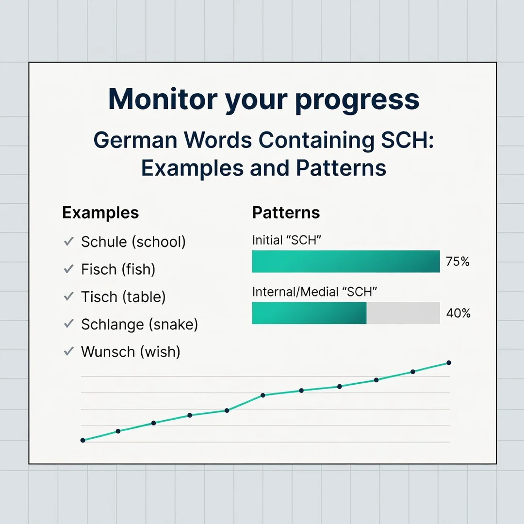 Step 6: Illustration for step: Monitor your progress related to German Words Containing SCH: Examples and Pa