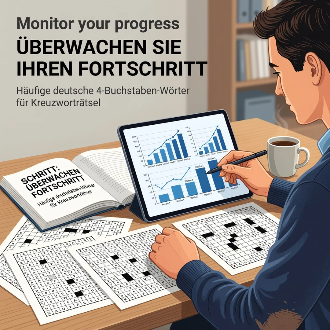 Step 6: Illustration for step: Monitor your progress related to Common German 4-Letter Words for Crossword P