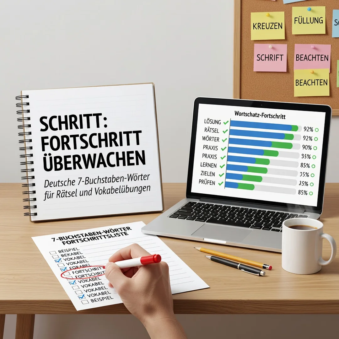 Step 6: Illustration for step: Monitor your progress related to German 7-Letter Words for Puzzles and Vocabu