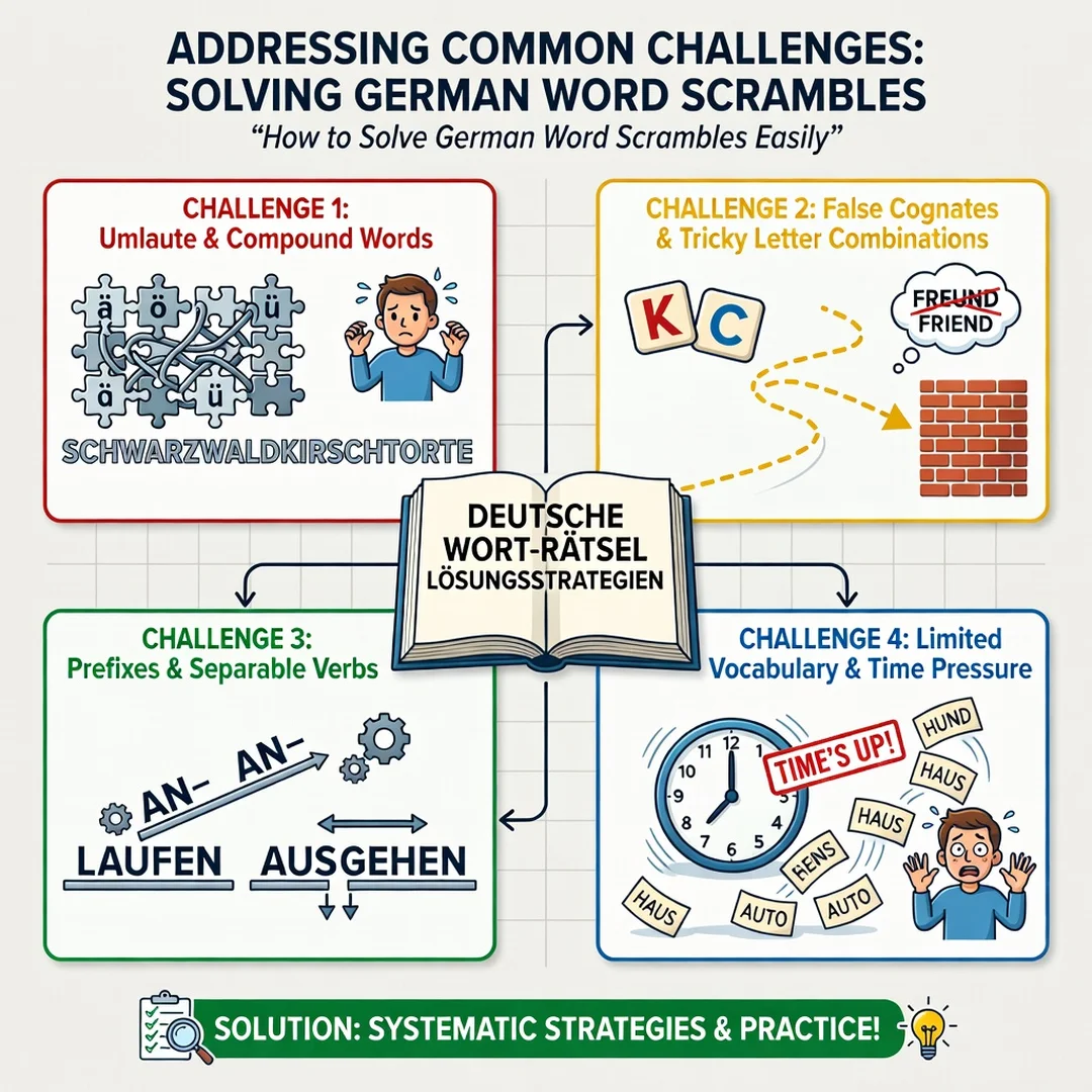 Step 7: Illustration for step: Address common challenges related to How to Solve German Word Scrambles Easil