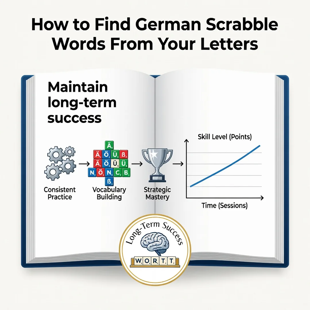 Step 8: Illustration for step: Maintain long-term success related to How to Find German Scrabble Words From