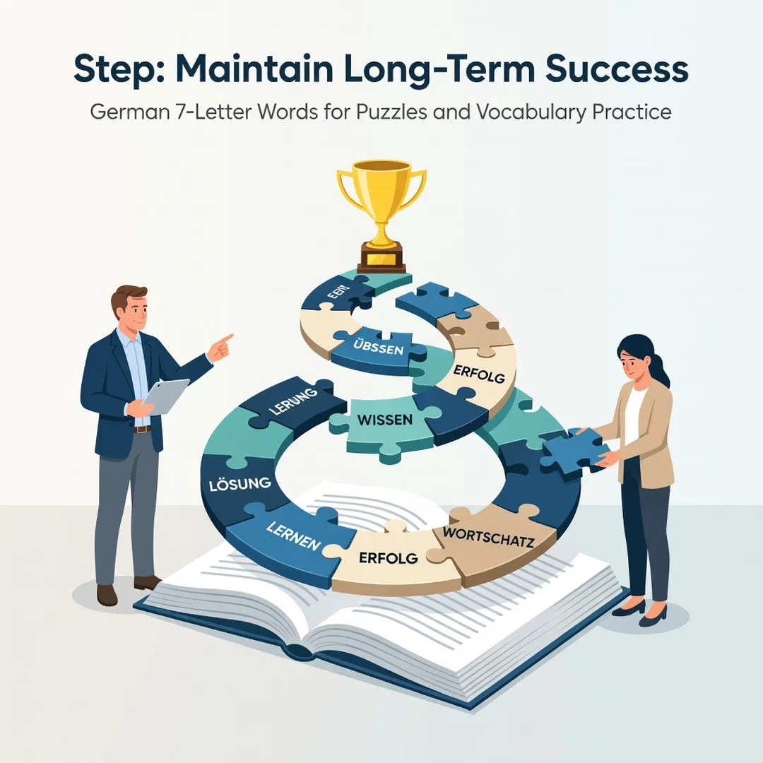 Step 8: Illustration for step: Maintain long-term success related to German 7-Letter Words for Puzzles and V
