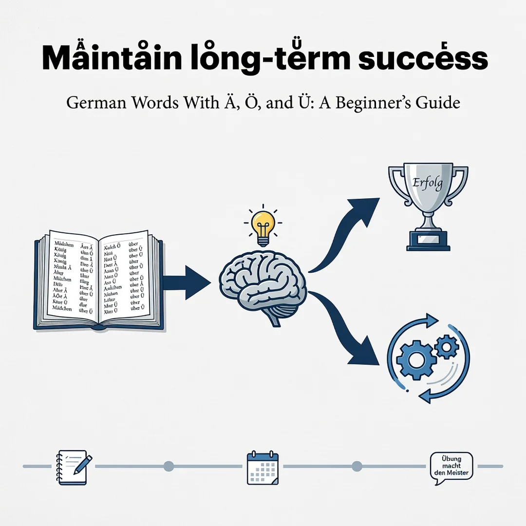 Step 8: Illustration for step: Maintain long-term success related to German Words With Ä, Ö, and Ü: A Beginn