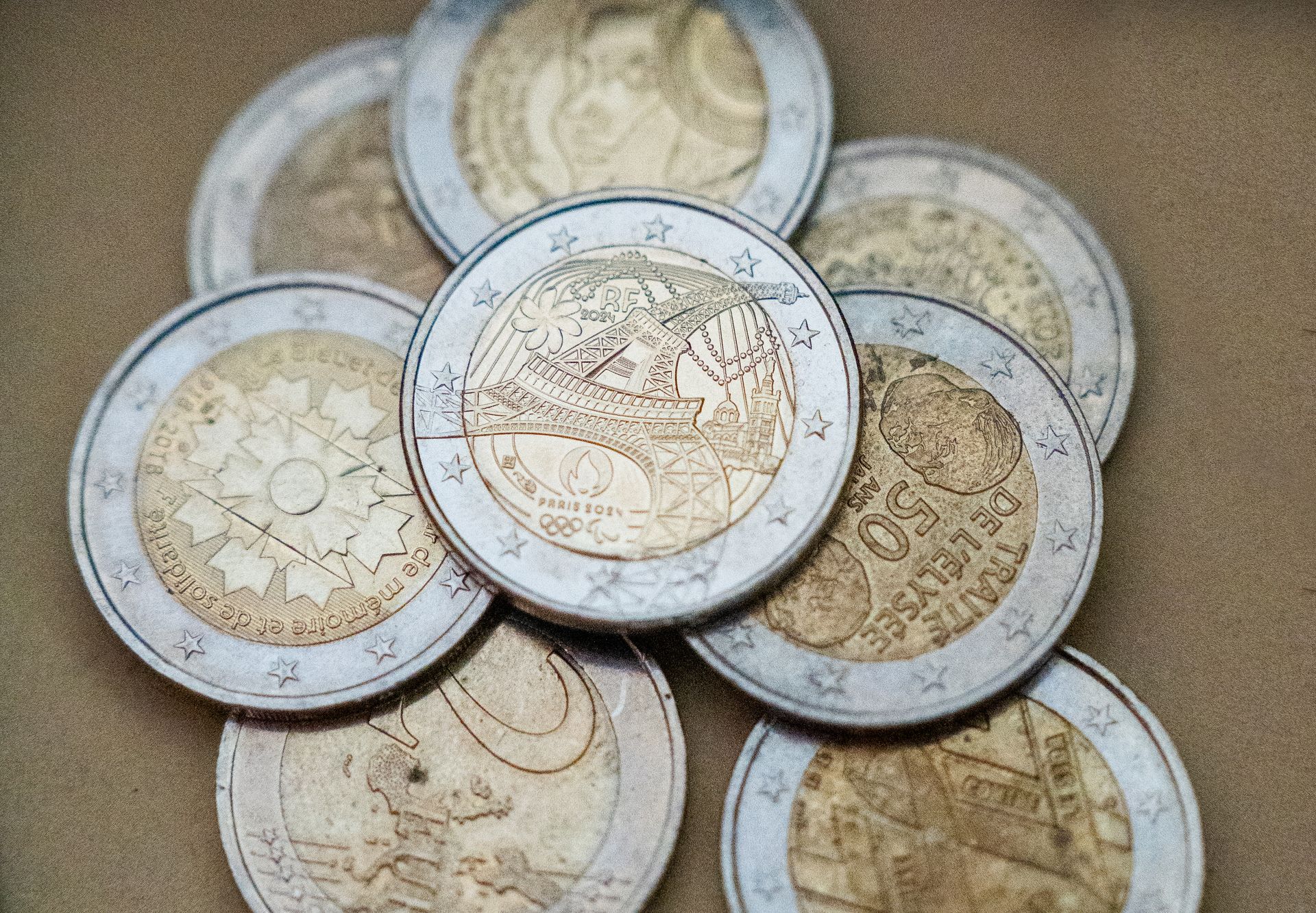 Stack of euro coins